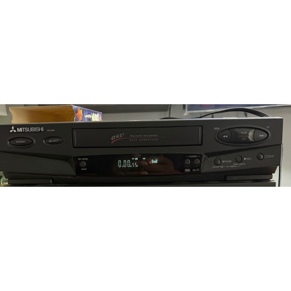 Mitsubishi HS-U445 VHS VCR Player Hi-Fi Stereo 4-Head with Remote WORKS